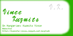 vince kuzmits business card